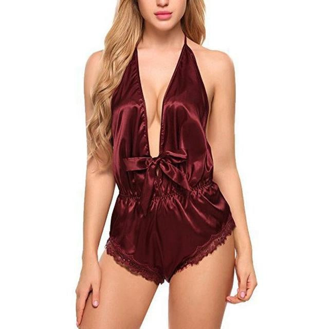 Women Sexy Lace Satin Silk Nightwear