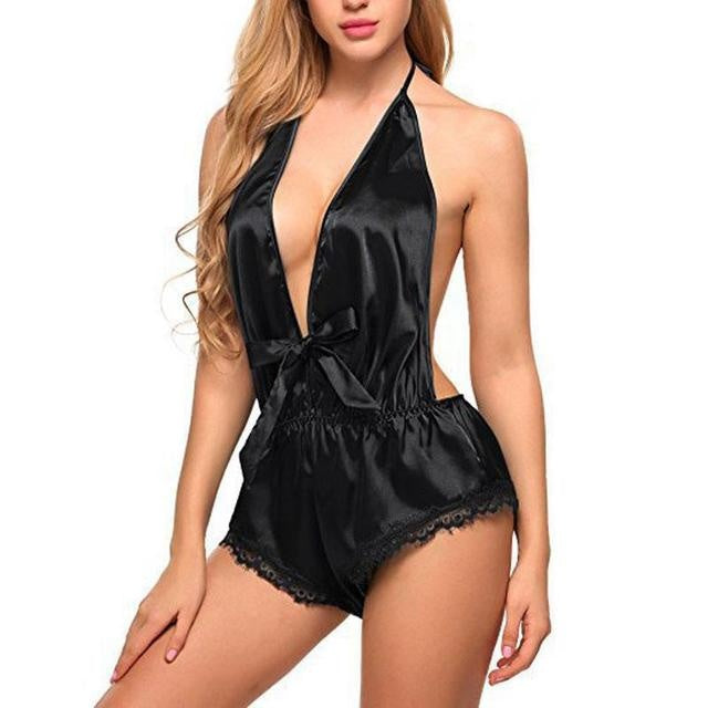 Women Sexy Lace Satin Silk Nightwear