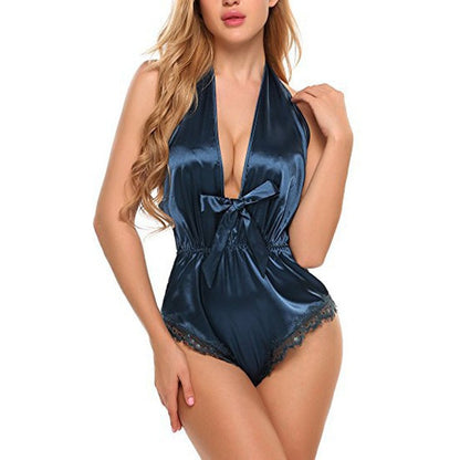 Women Sexy Lace Satin Silk Nightwear